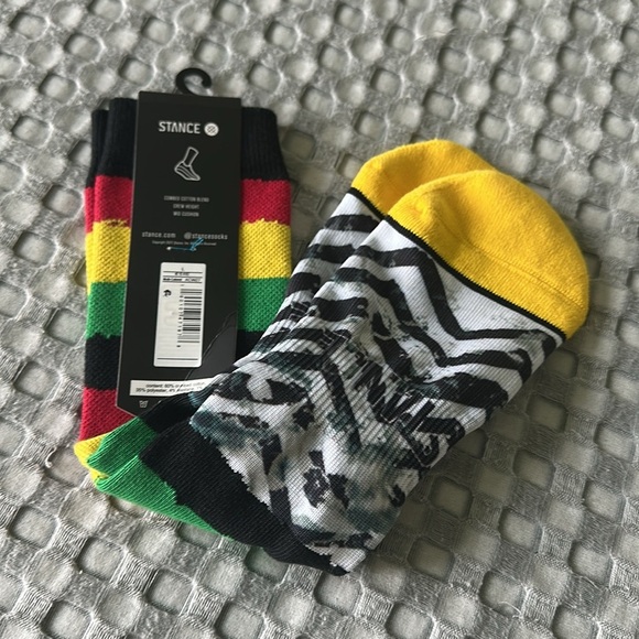 Stance Dwayne wade  Vibrant Striped Casual Socks - Yellow, Red, Green, Black - Picture 6 of 6